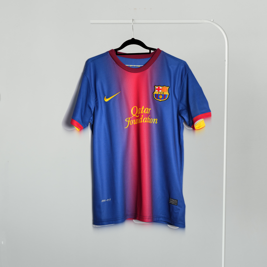 FC Barcelona Home Jersey - Blue/Red Fade with Qatar Foundation Sponsor